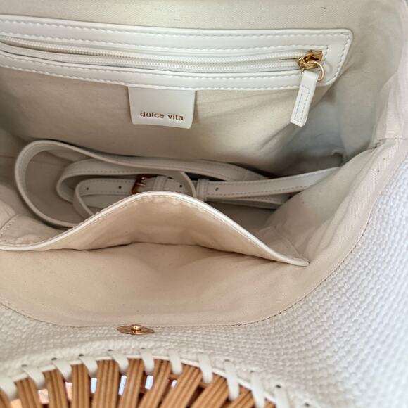 Dolce Vita Lilah Raffia O-Ring Statement Handle Shoulder Bag NEW - Picture 6 of 8